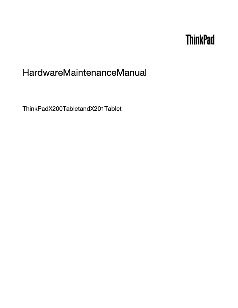 Page 1 de la notice Manuel utilisateur Lenovo ThinkPad Tablet X201