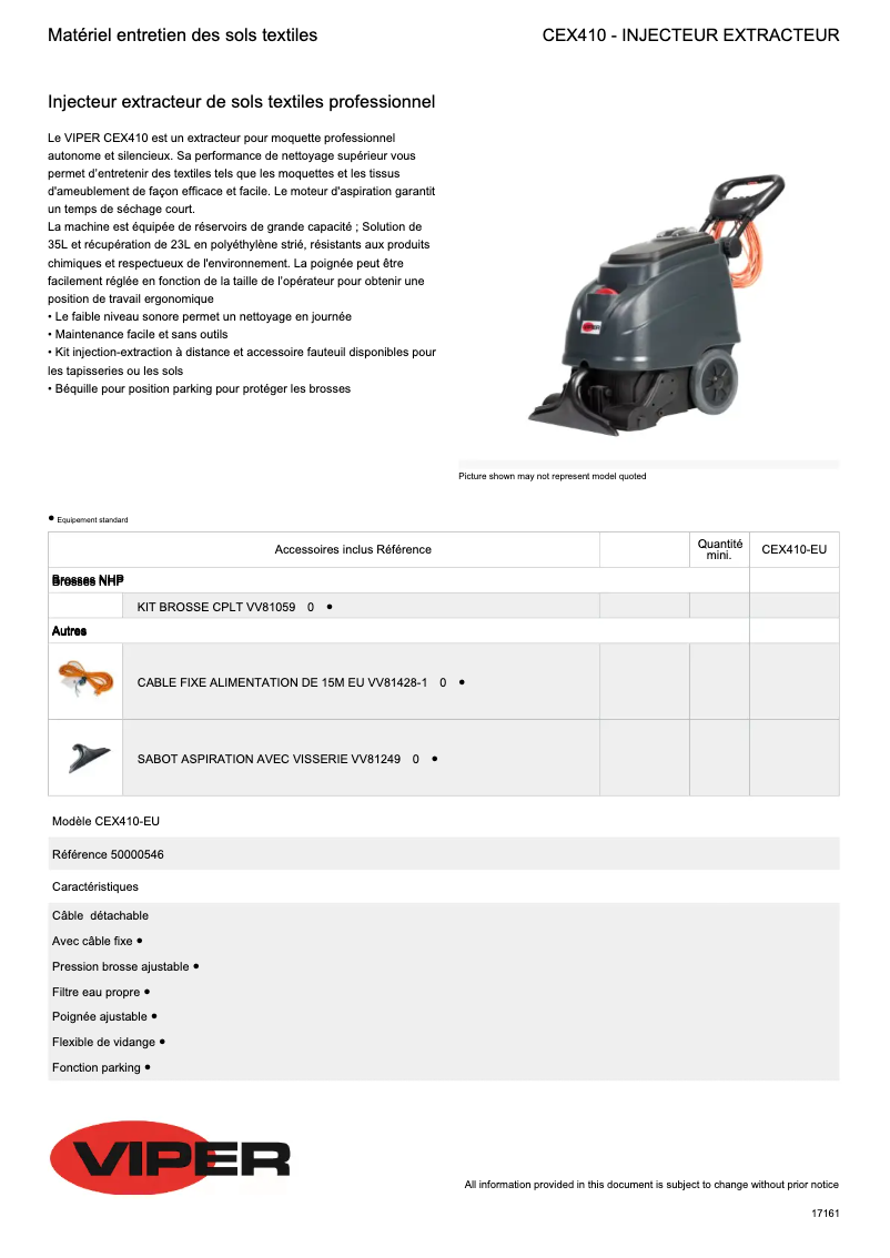 Image de la première page du manuel de l'appareil Viper CEX410