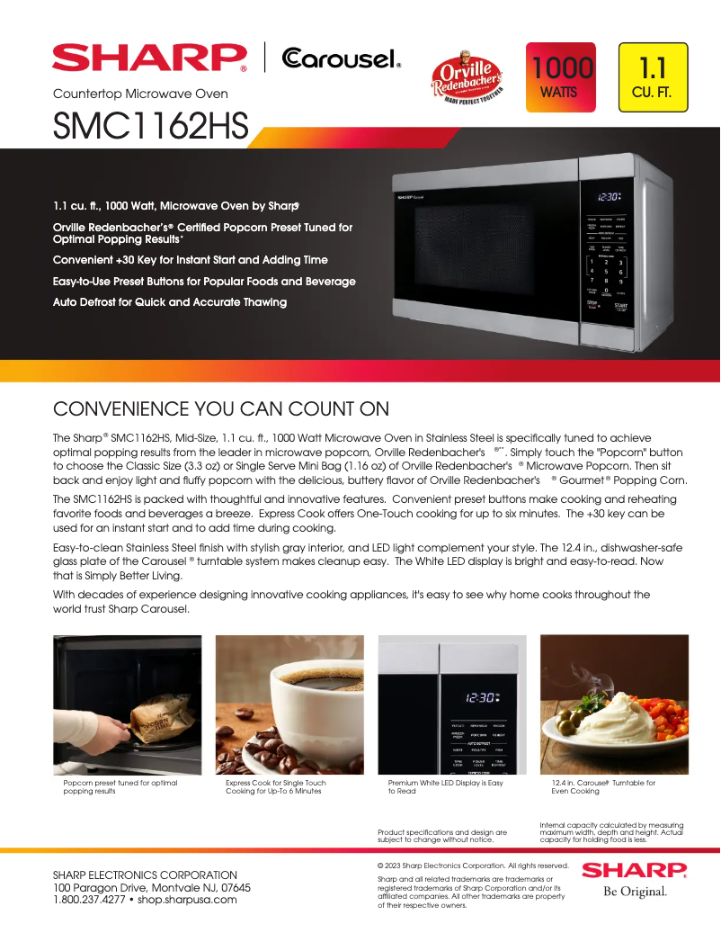 Page n°1 - Fiche technique Sharp SMC1162HS