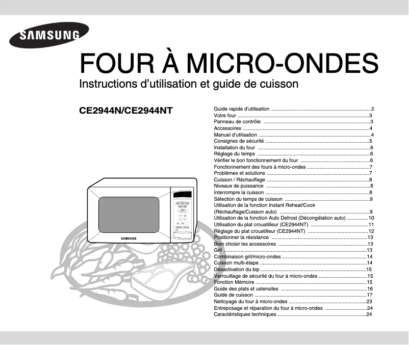 Image de la première page du manuel de l'appareil CE2944N