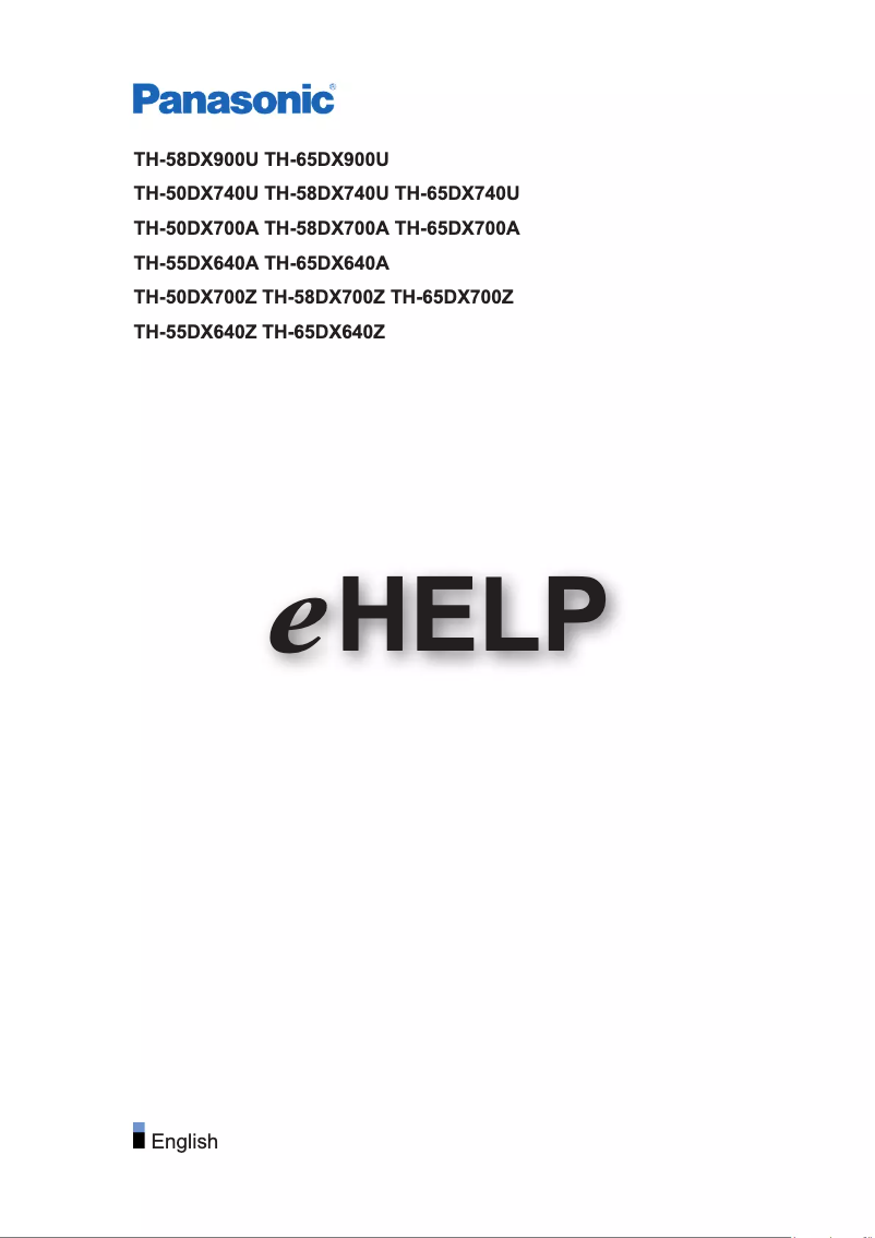Page 1 of the manual User Manual Panasonic TH-58DX740U