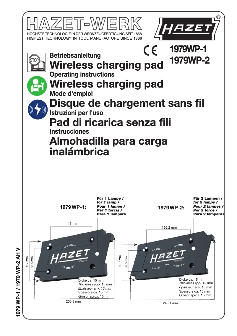 Image de la première page du manuel de l'appareil 1979WP-1