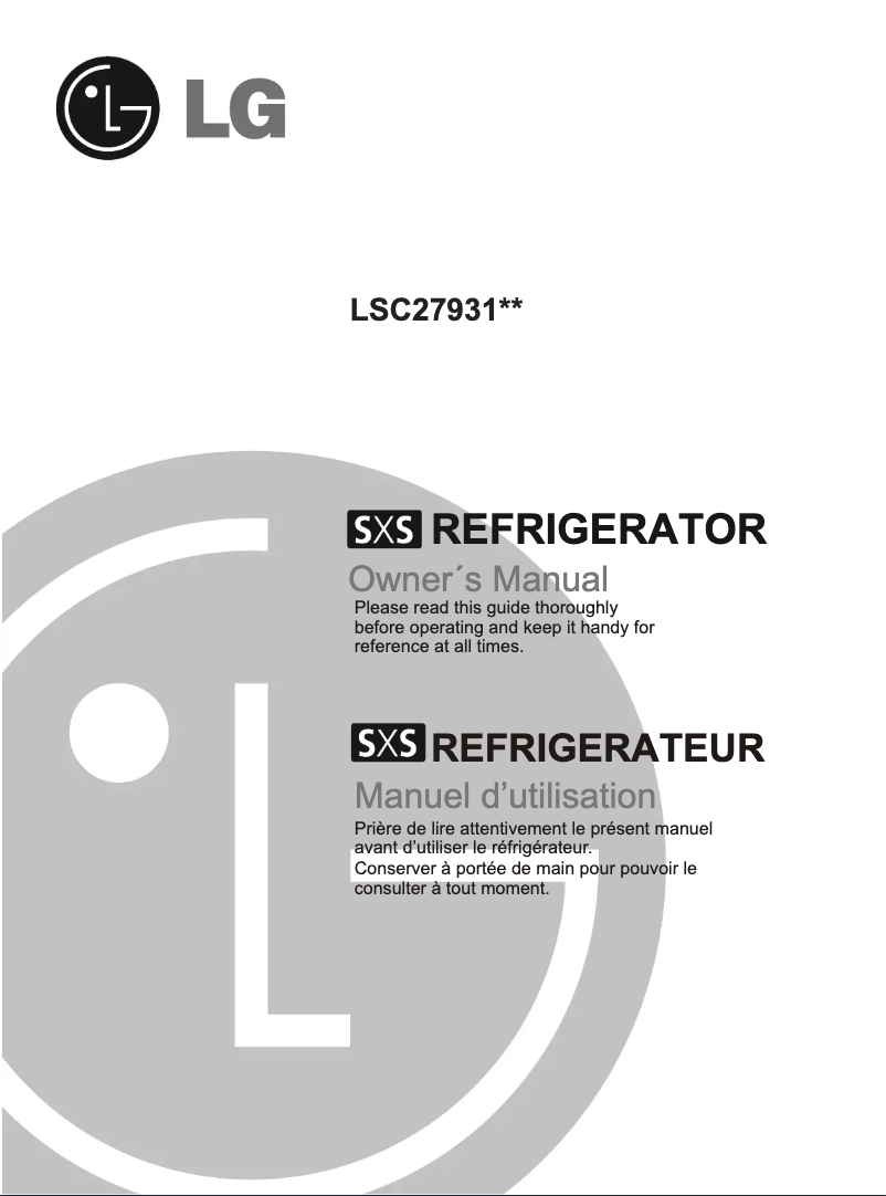Page 1 de la notice Manuel utilisateur LG LSC27931ST