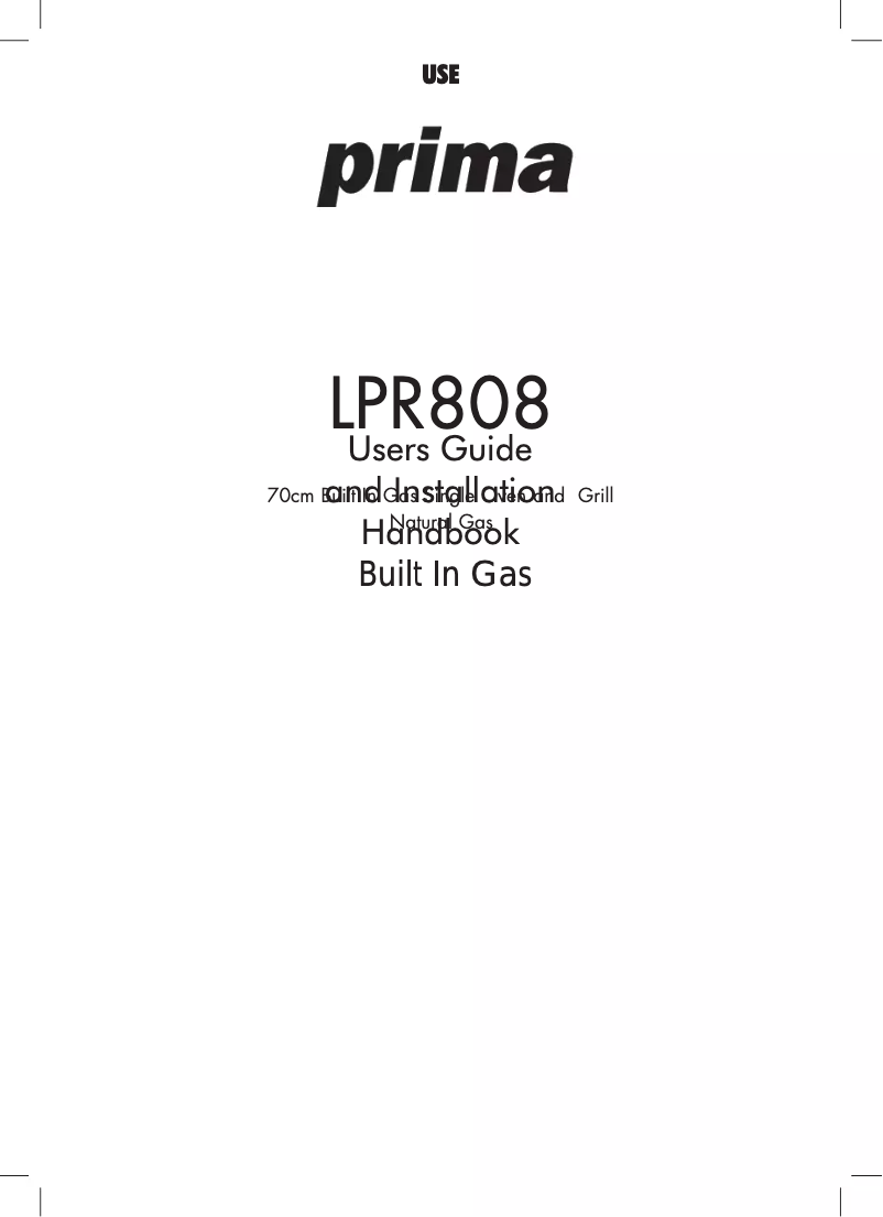 Page n°1 - Manuel utilisateur Prima LPR8081
