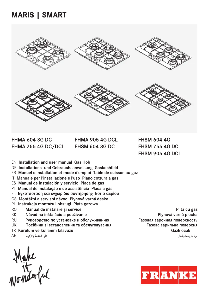 Page 1 de la notice Manuel utilisateur Franke FHSM 905 4G DCL C OA