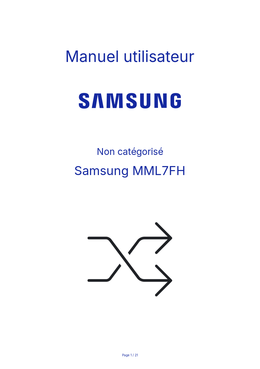 Page n°1 - Manuel utilisateur Samsung MML7FH