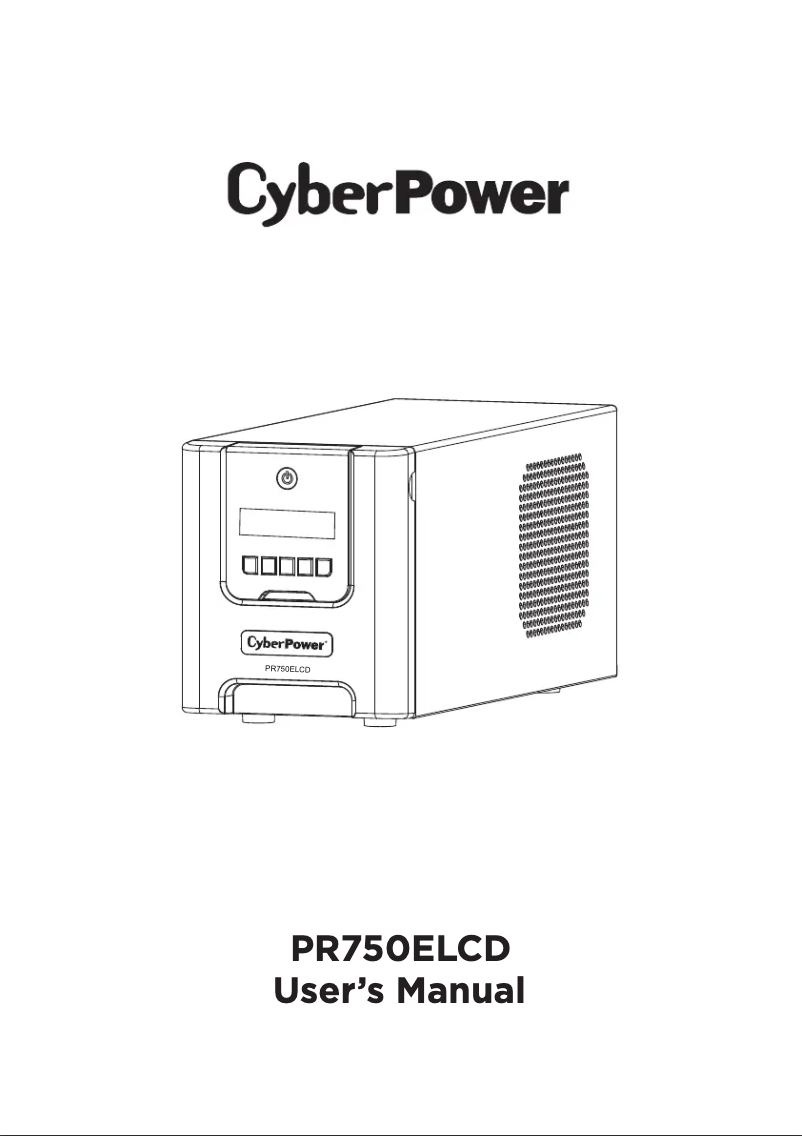 Page 1 de la notice Manuel utilisateur CyberPower PR750ELCD
