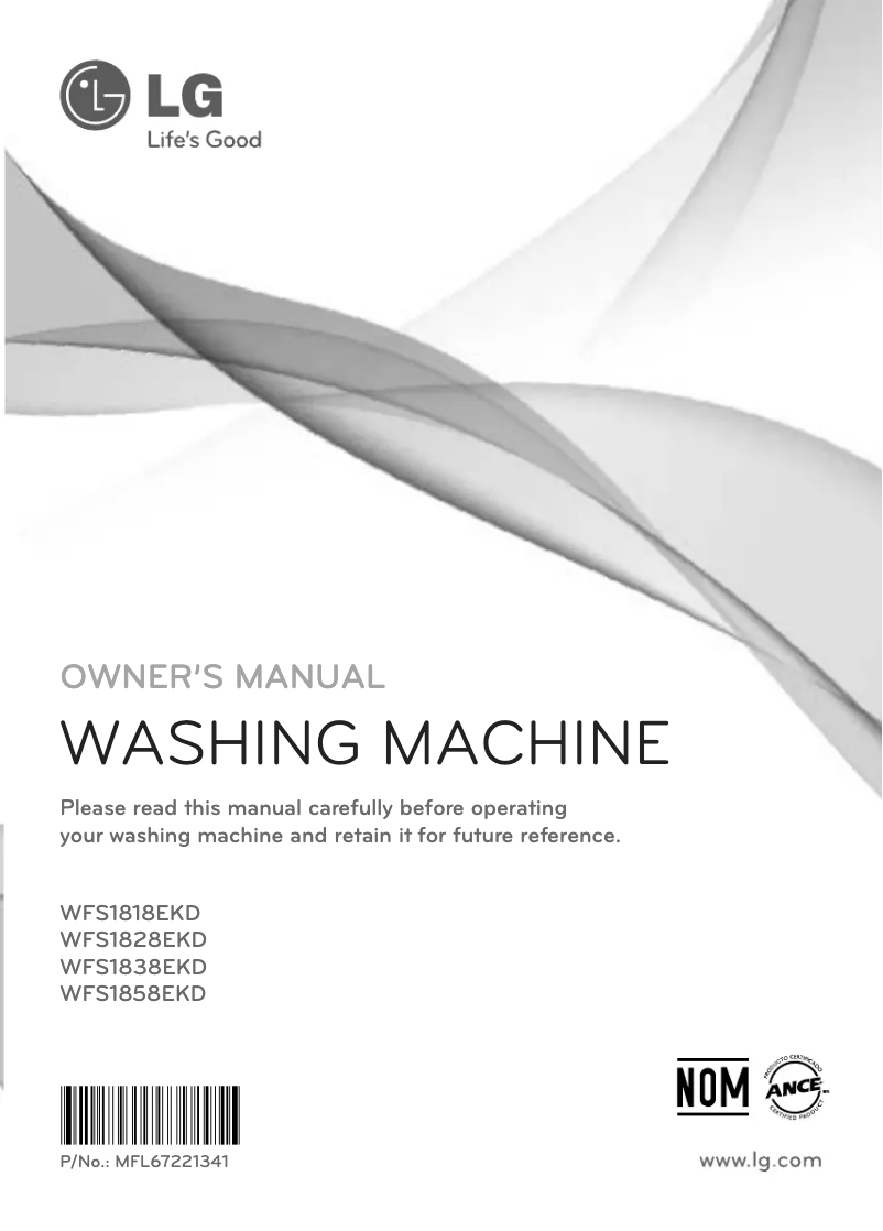 Page 1 de la notice Manuel utilisateur LG WFS1828EKD