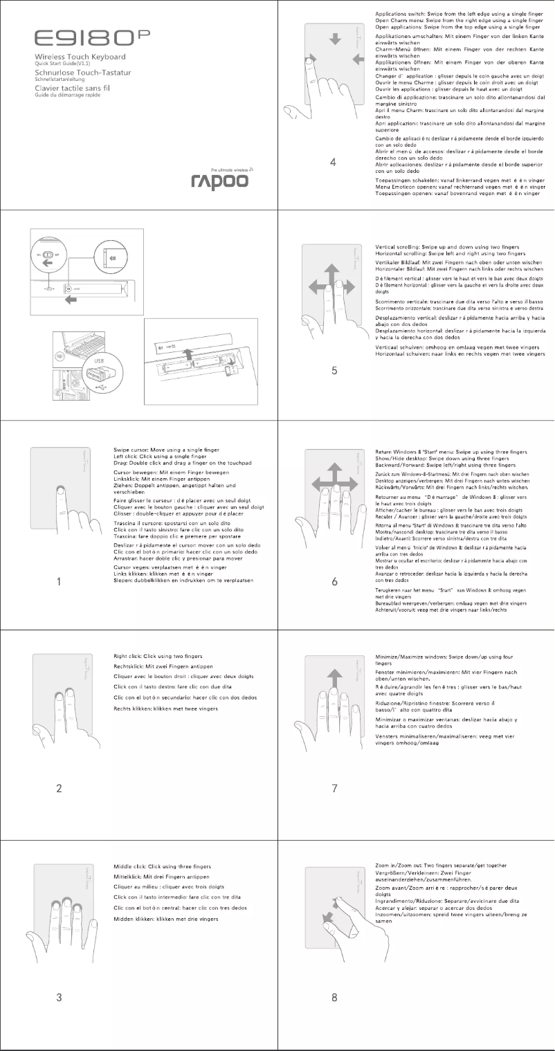 Page n°1 - Manuel utilisateur Rapoo E9180P