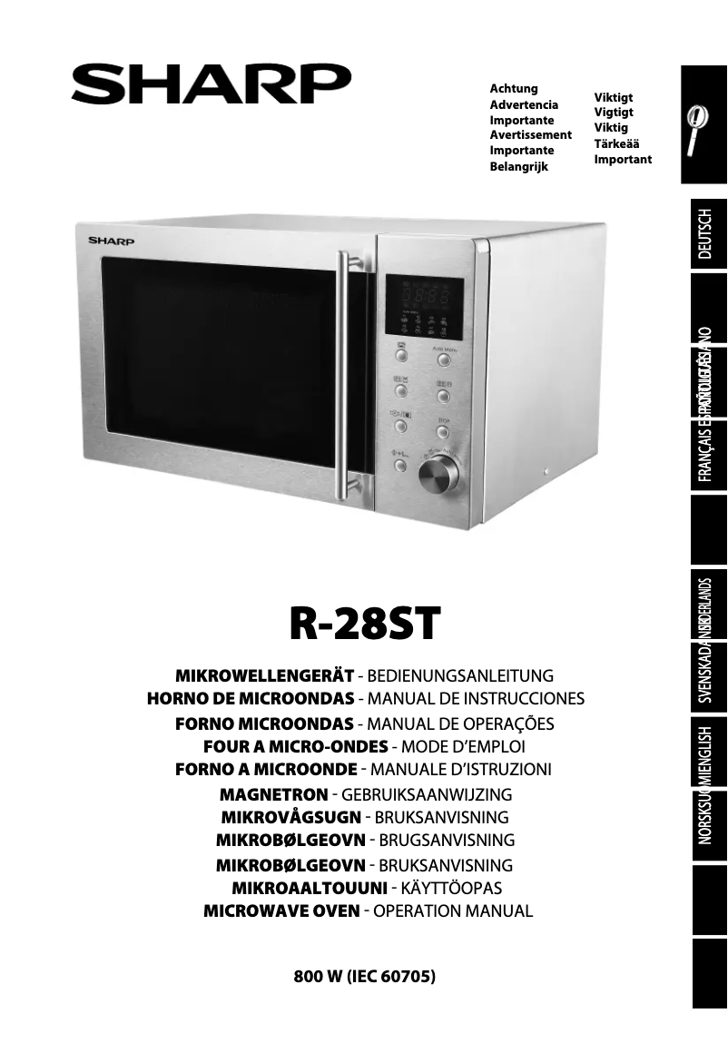 Page n°1 - Manuel utilisateur Sharp R-28ST