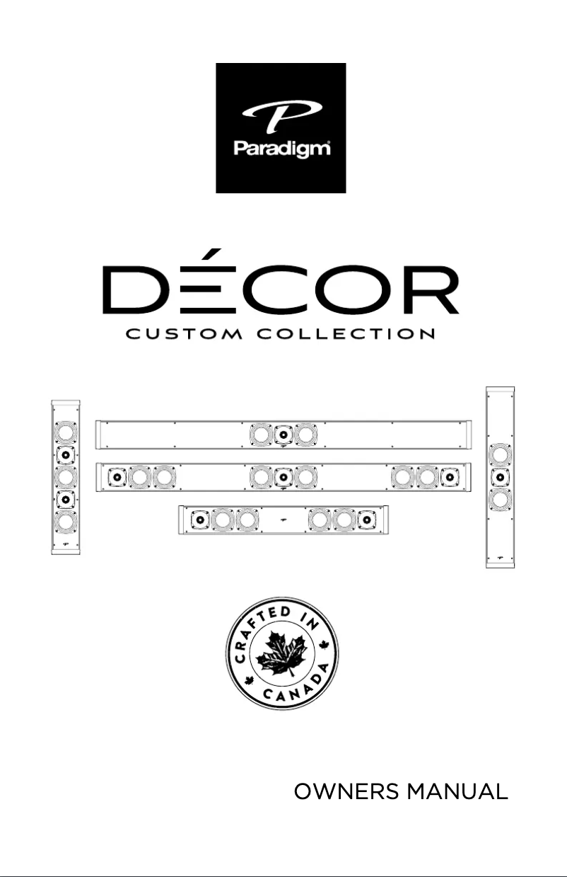 Page n°1 - Manuel utilisateur Paradigm Décor 2S