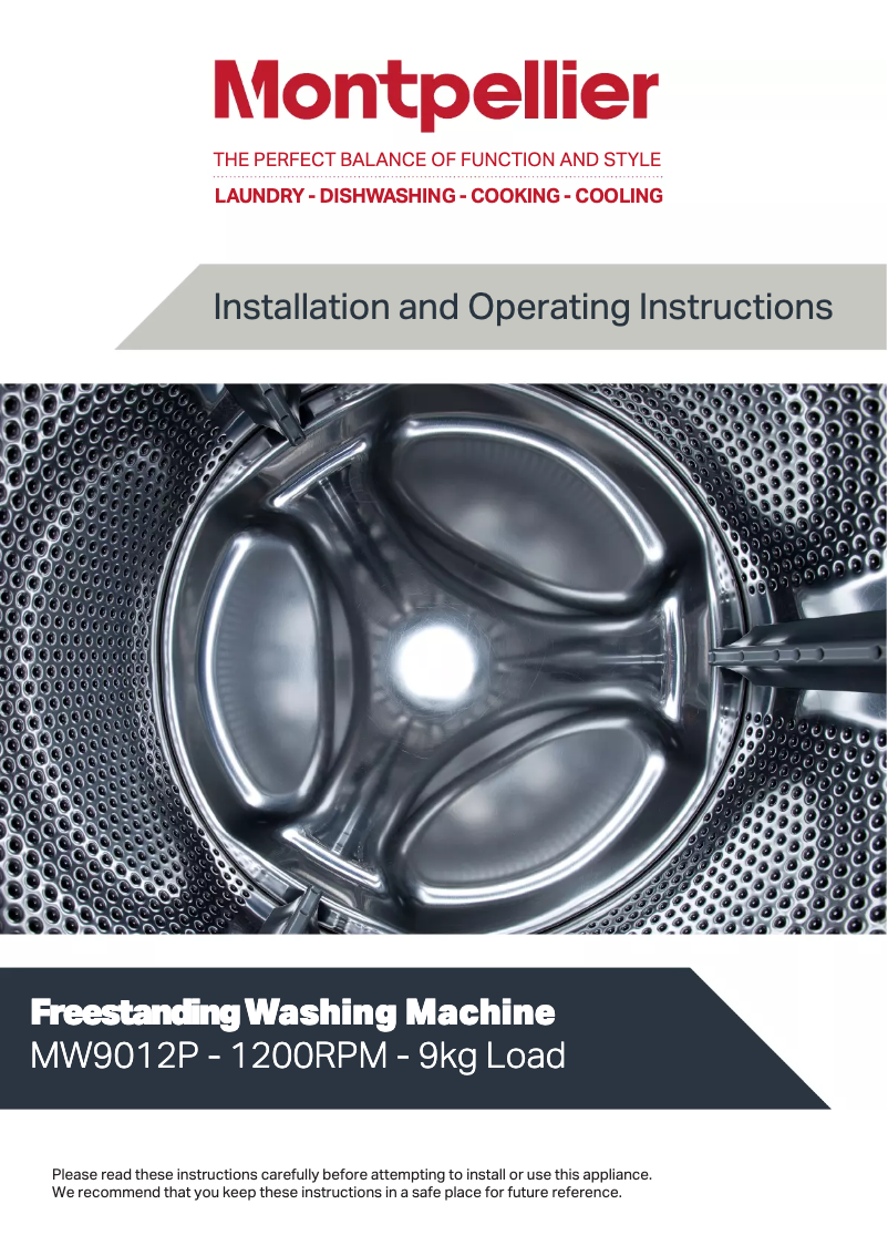 Page 1 de la notice Manuel utilisateur Montpellier MW9012P