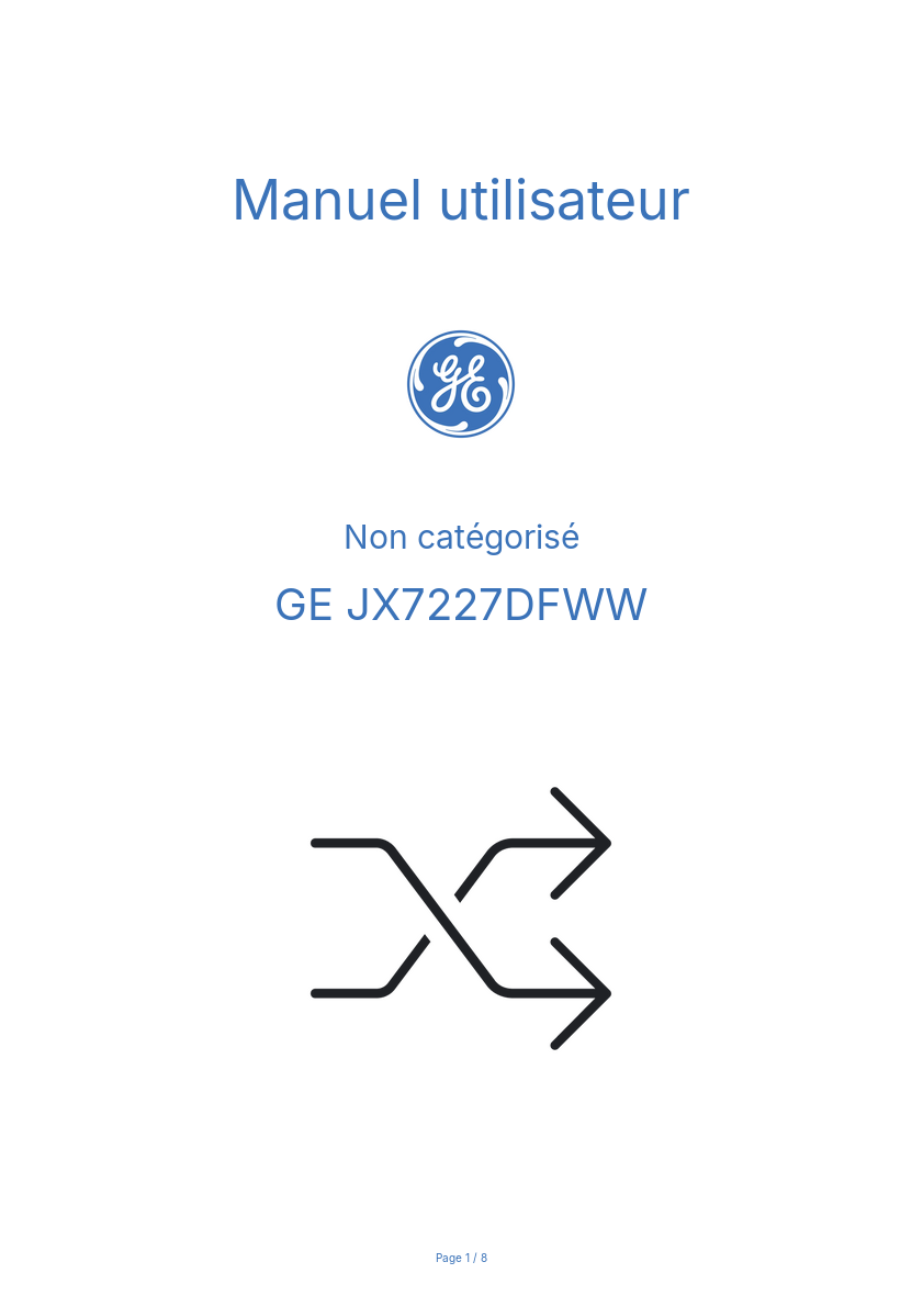 Image de la première page du manuel de l'appareil JX7227DFWW