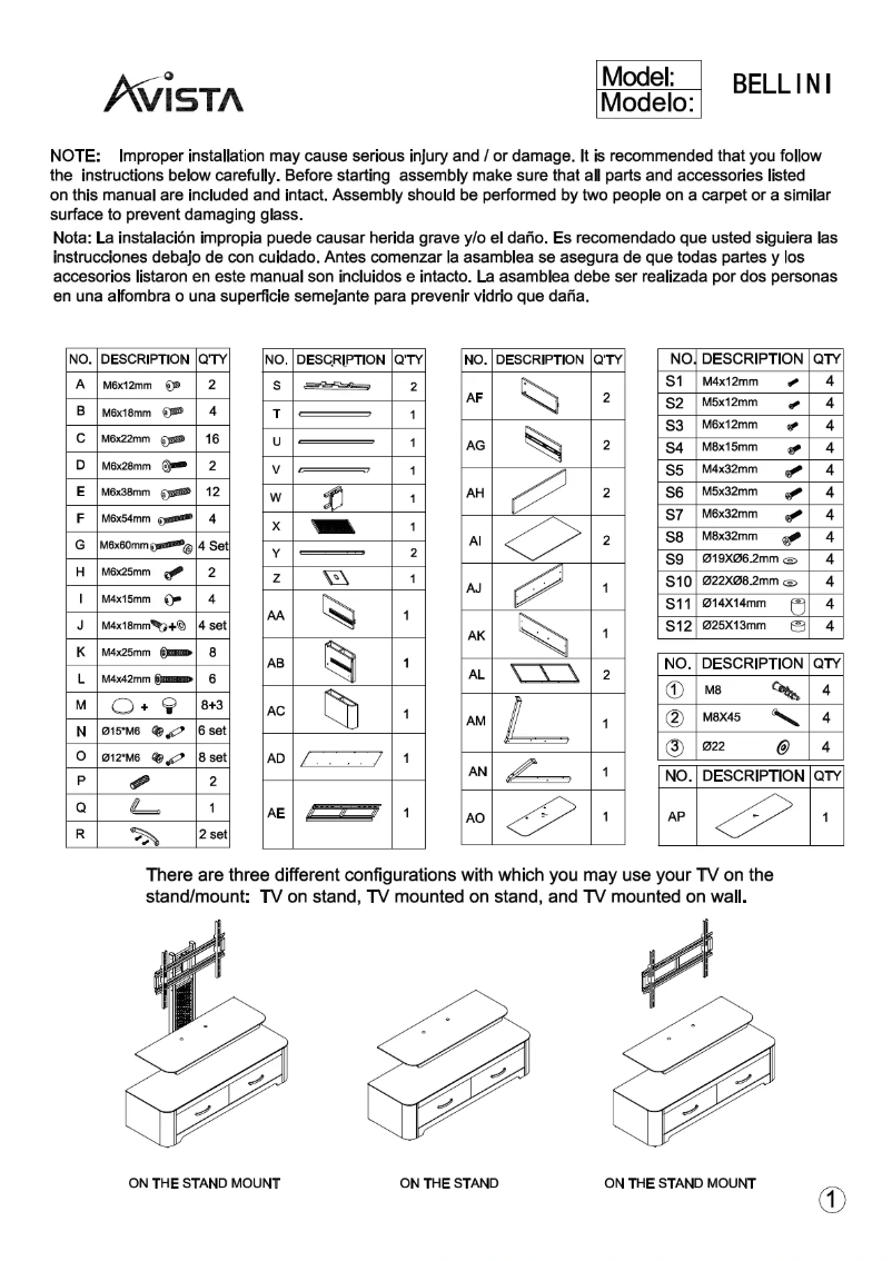Imagen de la primera página del manual del dispositivo Bellini