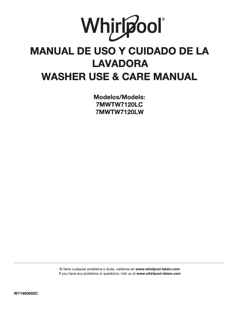 Página 1 del manual Manual de usuario Whirlpool 7MWTW7120LW