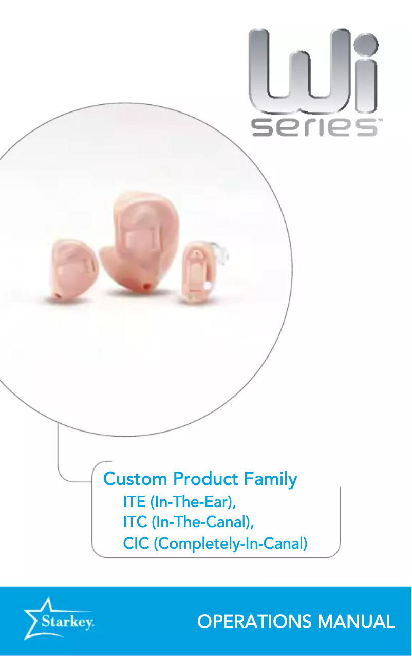 Image de la première page du manuel de l'appareil Wi Series CIC