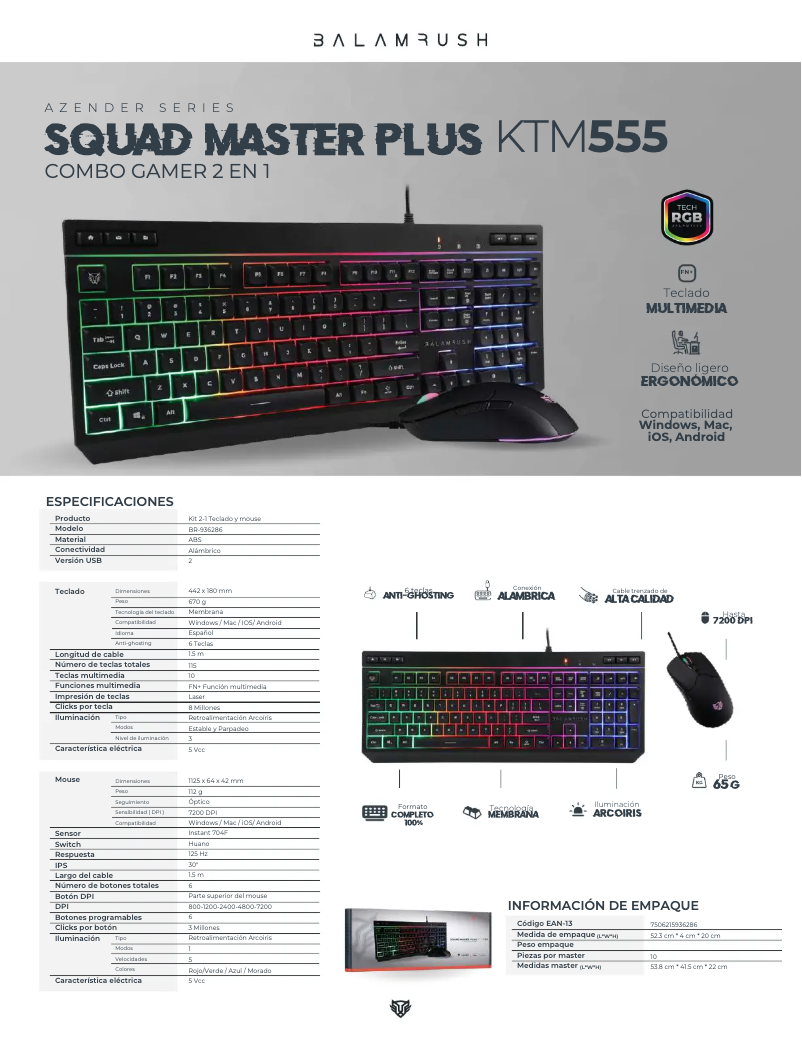 Page n°1 - Manuel utilisateur Balam Rush Squad Master Plus KTM555