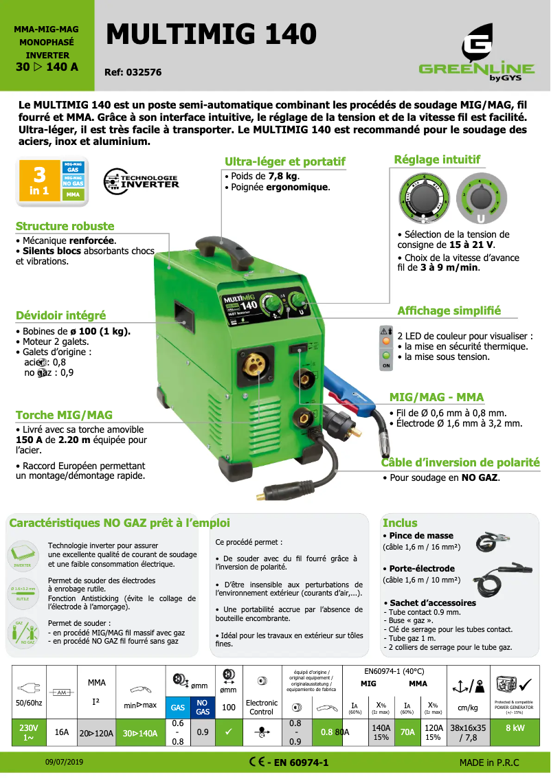 Imagen de la primera página del manual del dispositivo Multimig 140