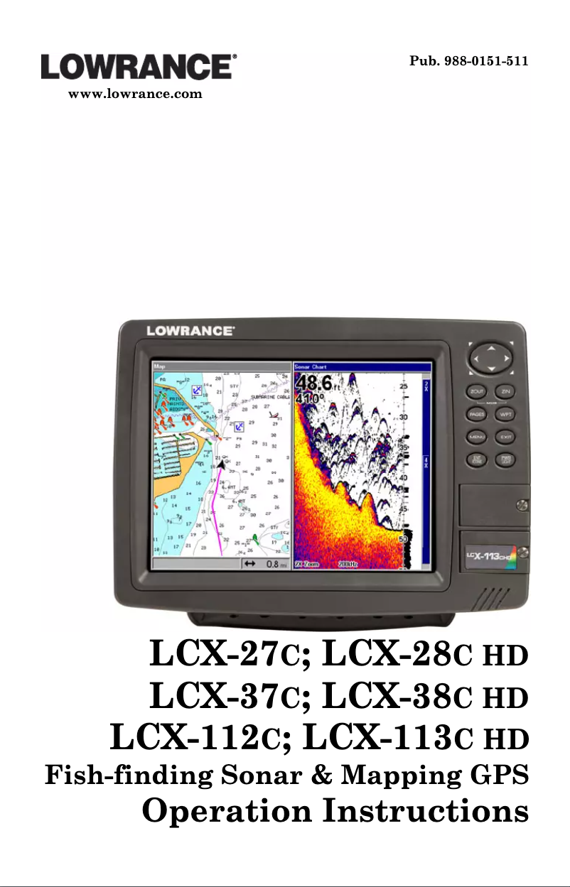 Page n°1 - Manuel utilisateur Lowrance LCX-28C HD