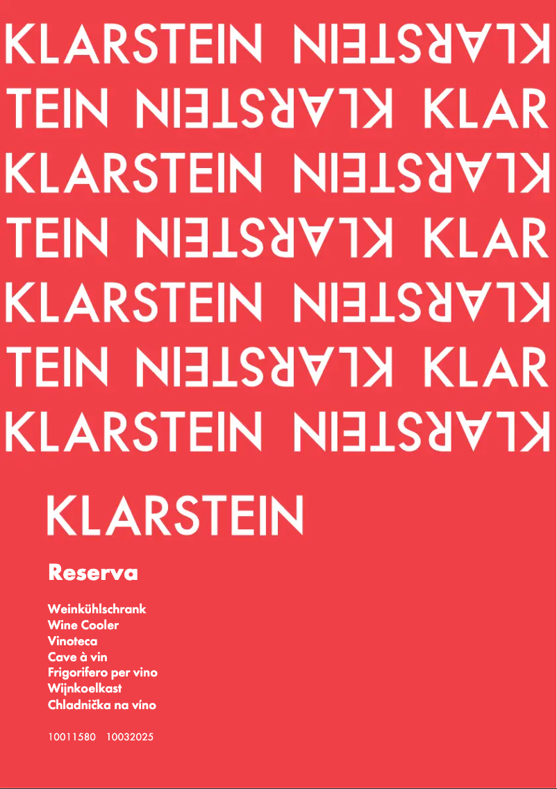 Page n°1 - Manuel utilisateur Klarstein Reserva