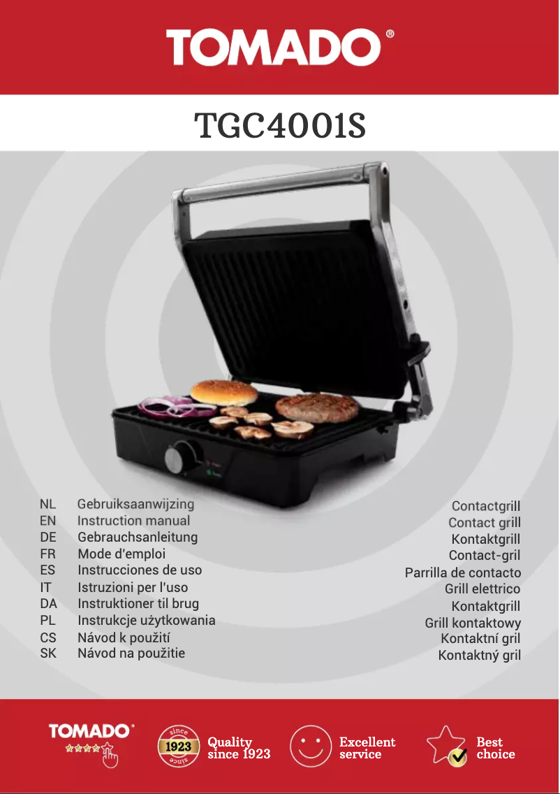 Page n°1 - Manuel utilisateur Tomado TGC4001S
