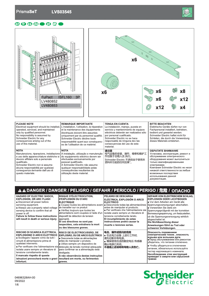 Page n°1 - Manuel utilisateur Schneider LV480852