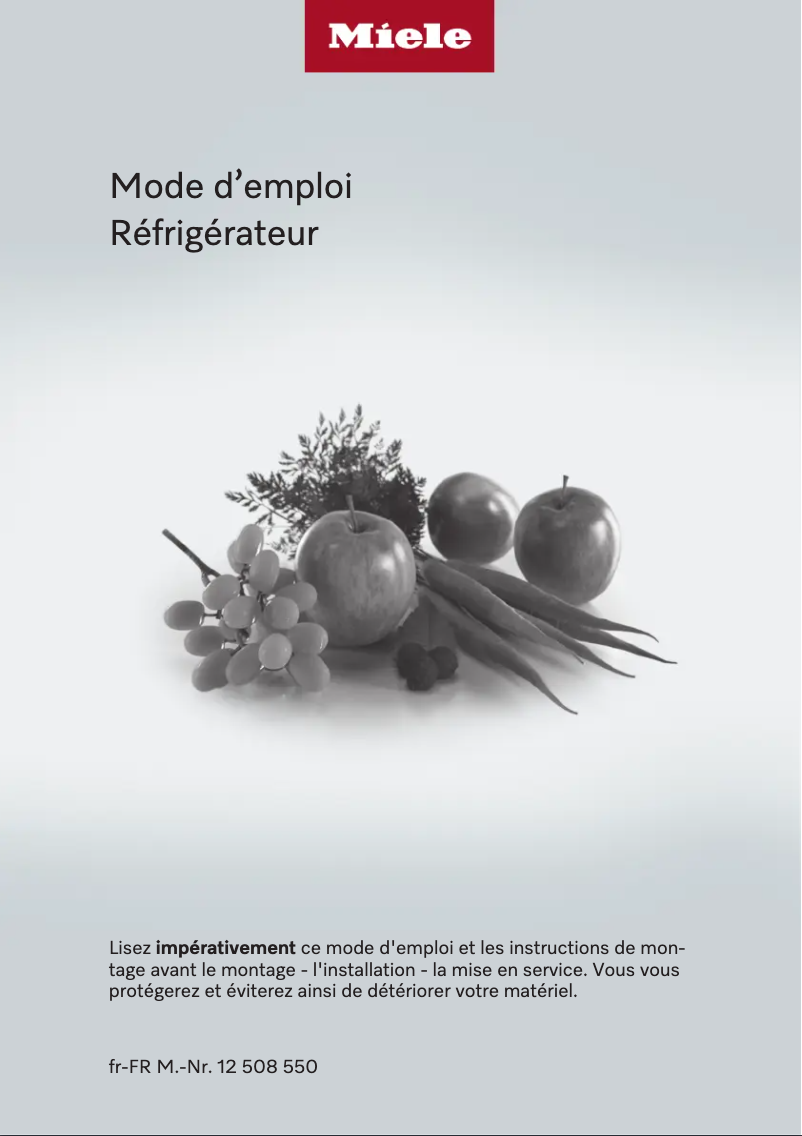 Page 1 de la notice Manuel utilisateur Miele K 7748 D