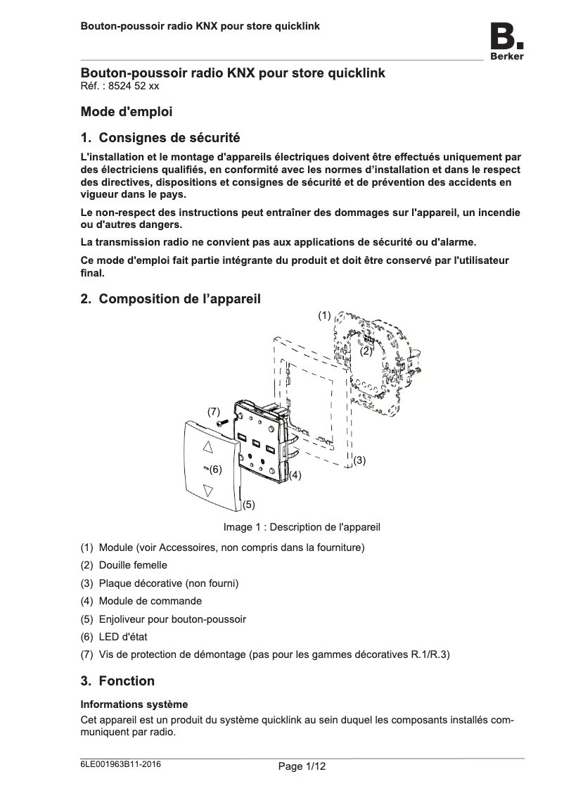 Page n°1 - Guide d'installation Hager 85245229