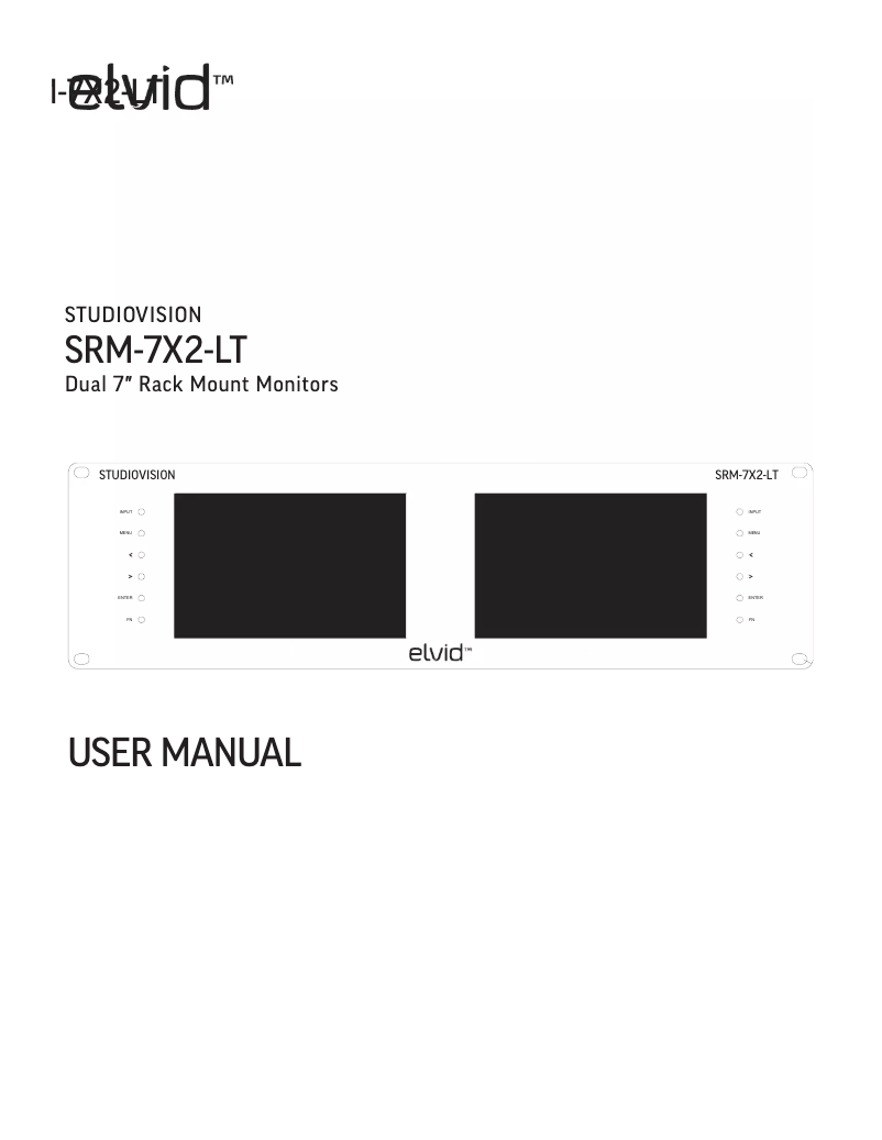 Page n°1 - Manuel utilisateur Elvid StudioVision SRM-7X2-LT