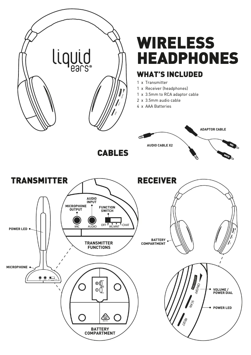 Page 1 de la notice Manuel utilisateur Liquid Ears HW8900BK