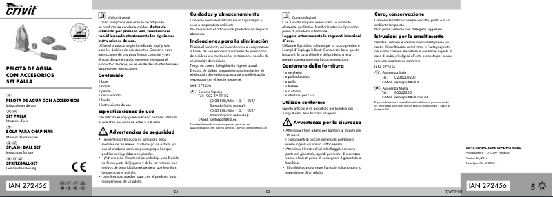 Page n°1 - Manuel utilisateur Crivit IAN 272456