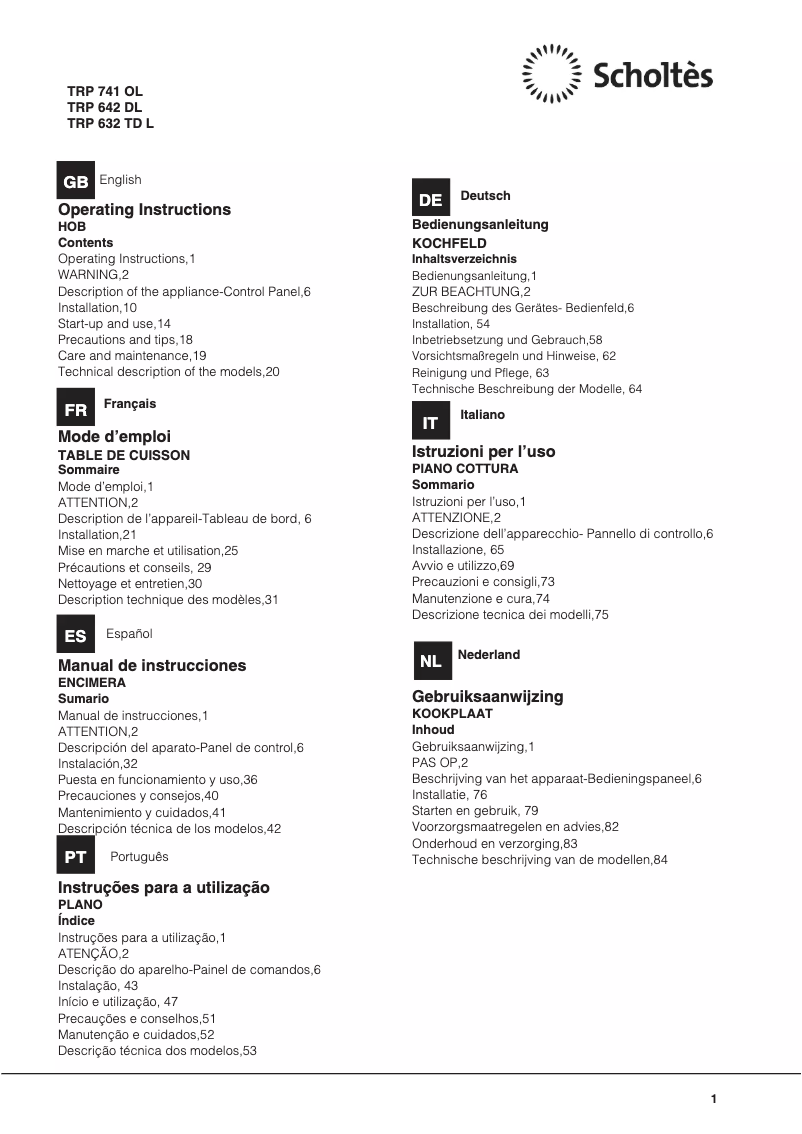 Image de la première page du manuel de l'appareil TRP 642 D L