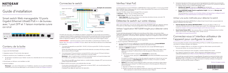 Page n°1 - Guide d'installation Netgear GS110TUP