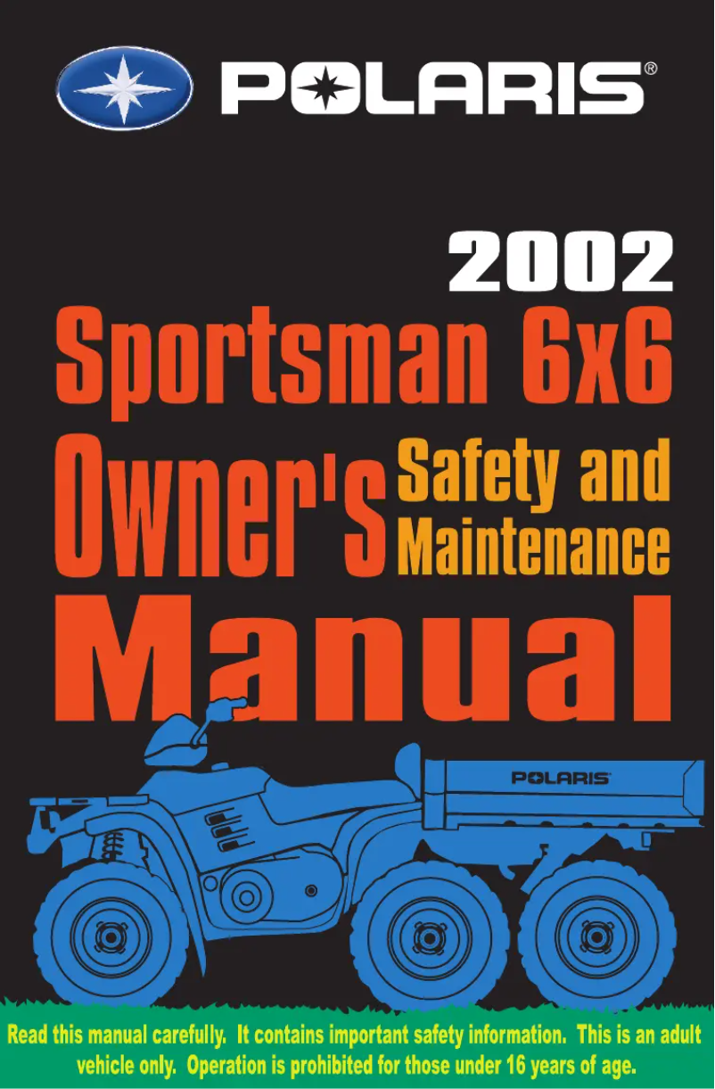 Image de la première page du manuel de l'appareil Sportsman 6x6 (2002)