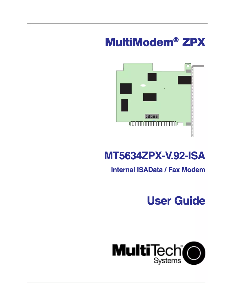 Page 1 de la notice Manuel utilisateur Multitech MultiModem ZPX
