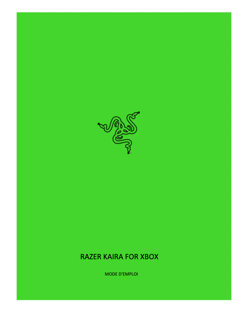 Image de la première page du manuel de l'appareil Kaira for Xbox