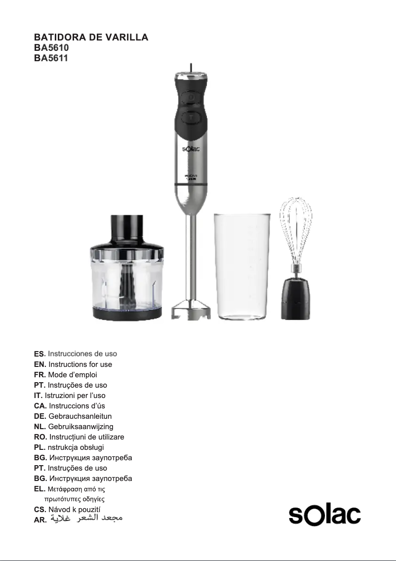 Page n°1 - Manuel utilisateur Solac Pro Chef 1500 BA5611