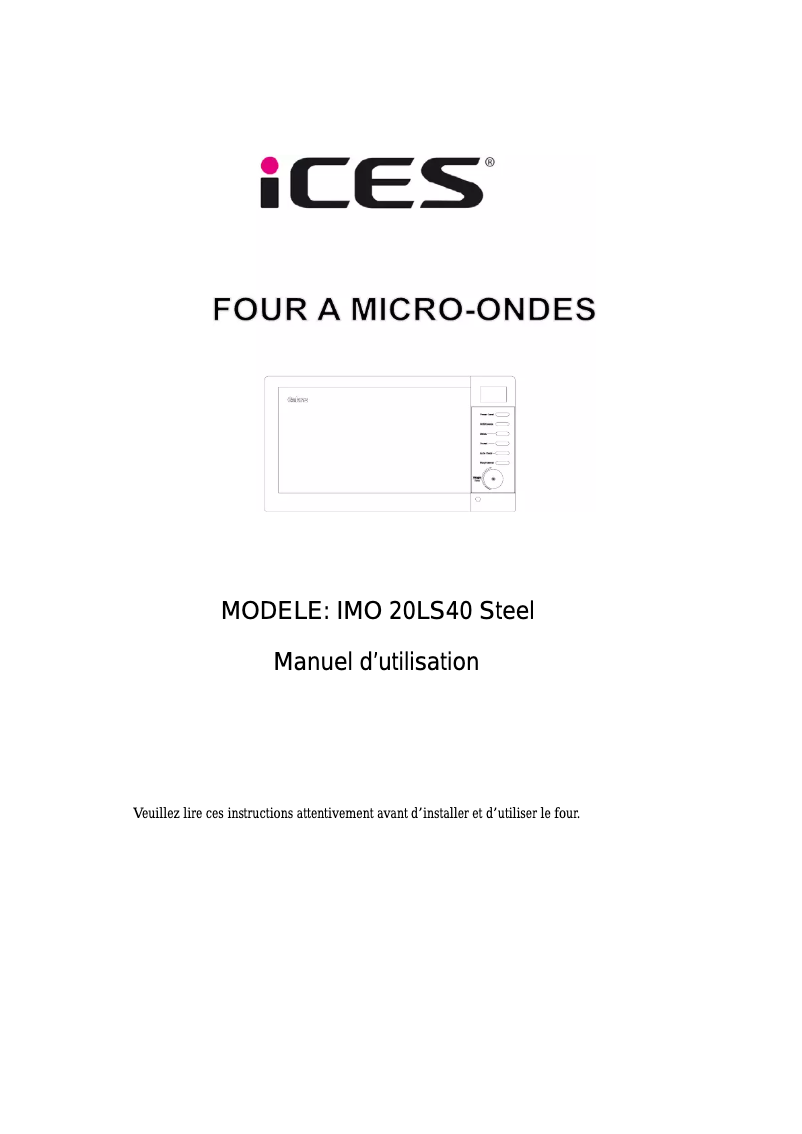 Page 1 de la notice Manuel utilisateur Ices IMO-20LS40