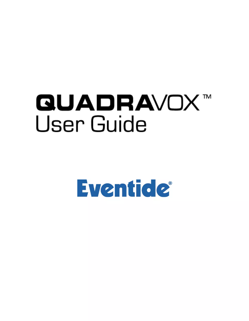 Page 1 de la notice Manuel utilisateur Eventide Quadravox