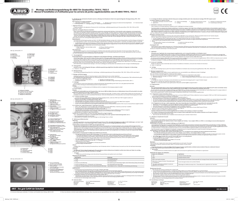 Page n°1 - Manuel utilisateur Abus FUFT50011B