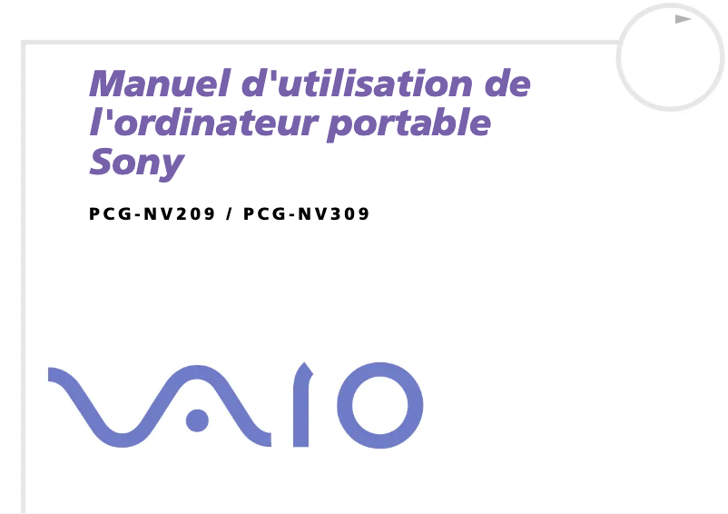 Page n°1 - Manuel utilisateur Sony Vaio PCG-NV309