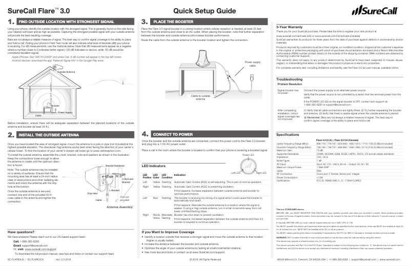 Page 1 de la notice Guide de démarrage rapide SureCall Flare