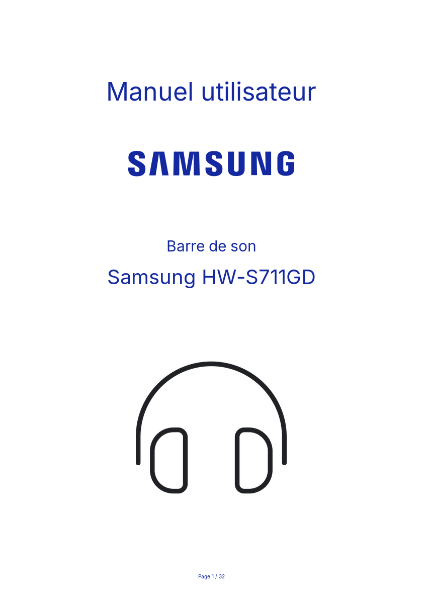 Image de la première page du manuel de l'appareil HW-S711GD