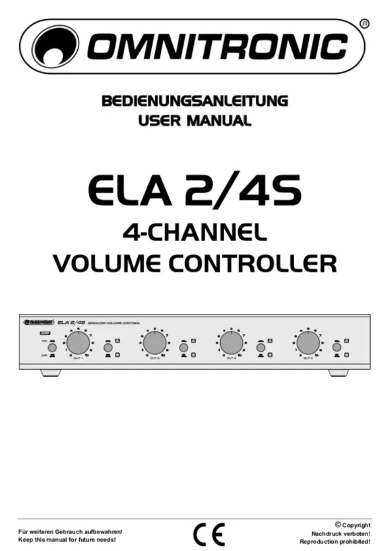 Page n°1 - Manuel utilisateur Omnitronic ELA 2/4S