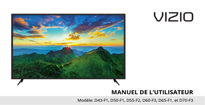 Page 1 de la notice Manuel utilisateur VIZIO D70-F3