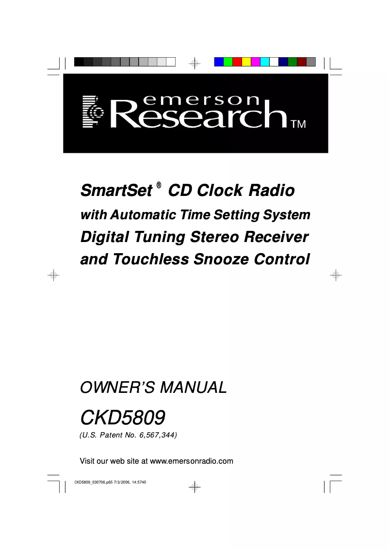 Page n°1 - Manuel utilisateur Emerson CKD5809