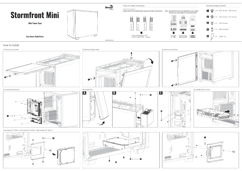 Page 1 de la notice Manuel utilisateur AeroCool Stormfront Mini