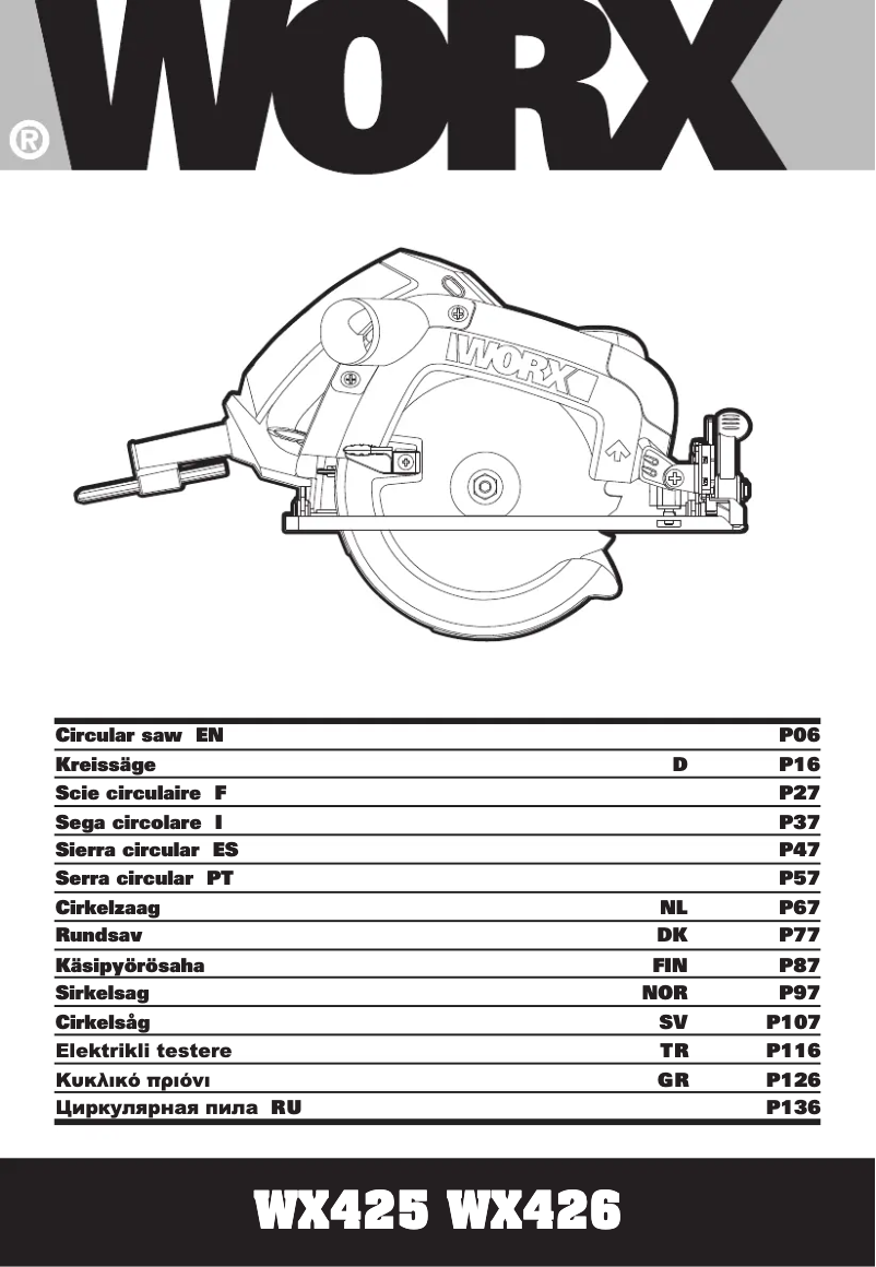 Page n°1 - Manuel utilisateur Worx WX425
