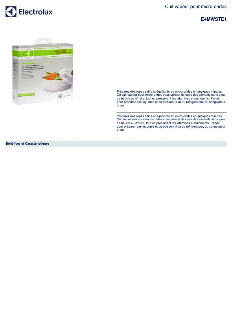 Página 1 del manual Manual de usuario Electrolux E4MWSTE1