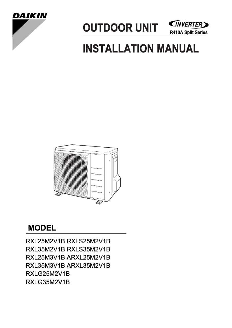 Página 1 del manual Manual de usuario Daikin RXL25M3V1B